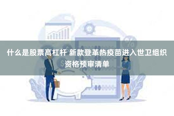 什么是股票高杠杆 新款登革热疫苗进入世卫组织资格预审清单