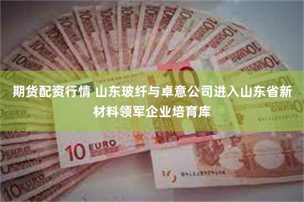 期货配资行情 山东玻纤与卓意公司进入山东省新材料领军企业培育库