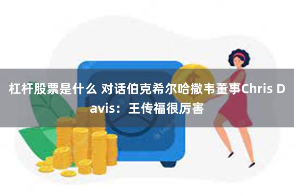杠杆股票是什么 对话伯克希尔哈撒韦董事Chris Davis：王传福很厉害