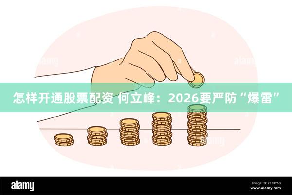怎样开通股票配资 何立峰：2026要严防“爆雷”